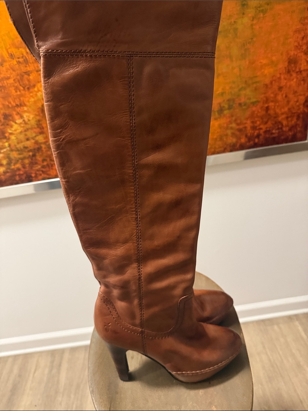 Frye Women's Tall Over-the-Knee Leather Boots - Chestnut Brown